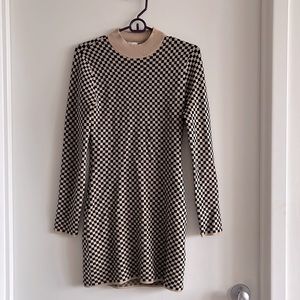 Abercrombie & Fitch Jacquard Mockneck Mini Sweater Dress